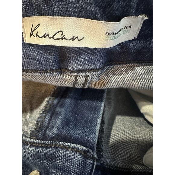 KanCan Skinny High Rise Ripped Hem Jeans Sandblast Blue Denim Plus Size 18 - Picture 9 of 10